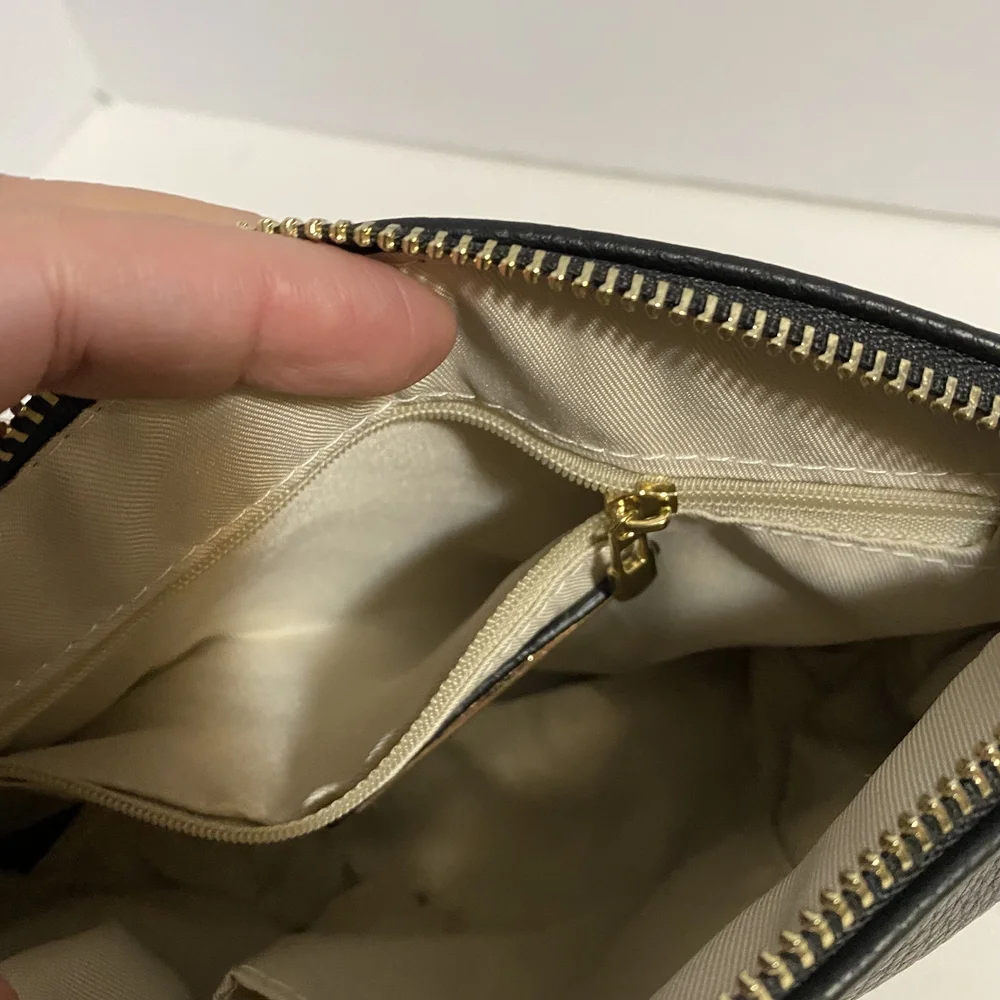 Antik Kraft Black Cosmetic Bag with Gold Zipper‎
